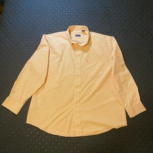 IZOD Size XL Men’s Dress Shirt Plaid Orange/White